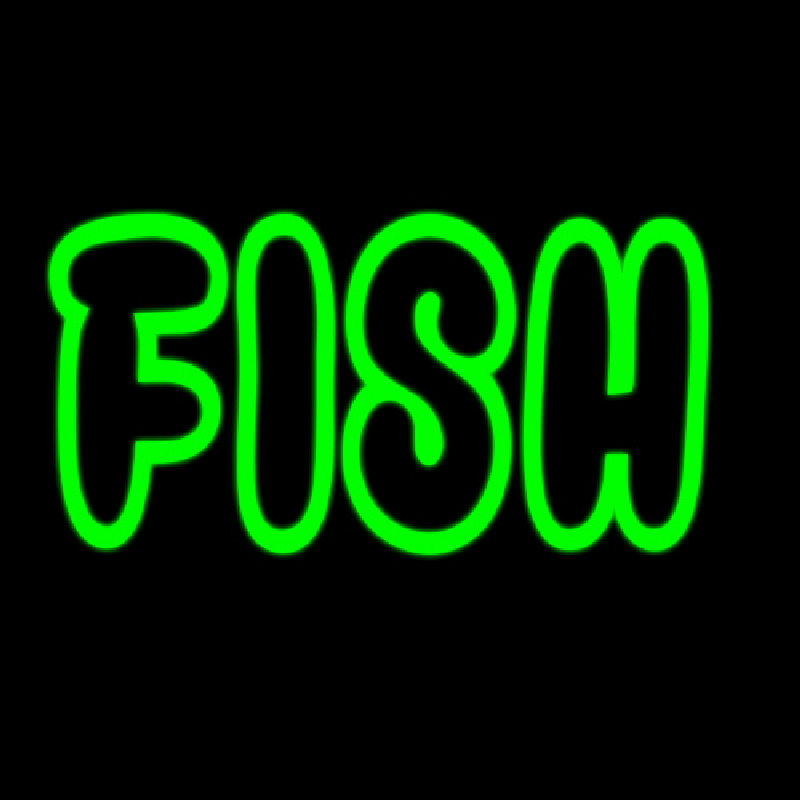 Green Fish Neonskylt
