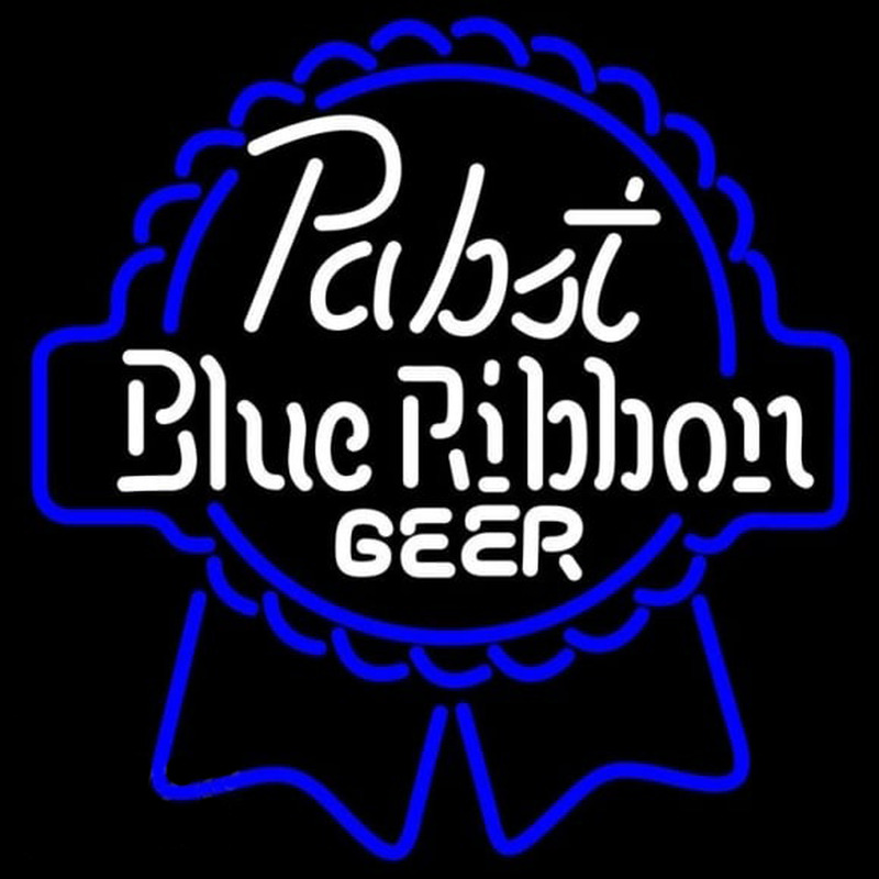Pabst Blue White Ribbon Beer Sign Neonskylt