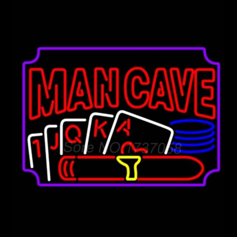 Poker Cigar Man Cave Neonskylt