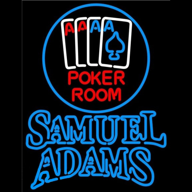 Samuel Adams Poker Room Beer Sign Neonskylt