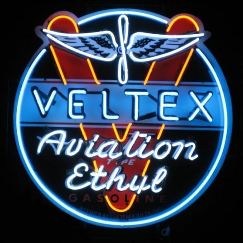Velte  Aviation Gasoline Neonskylt