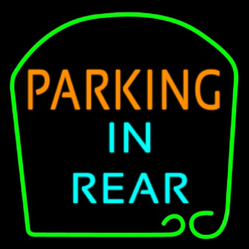 Parking In Rear Neonskylt