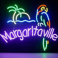 Jimmy Buffett Margaritaville Paradise Parrot Öl Bar Öppet Neonskylt