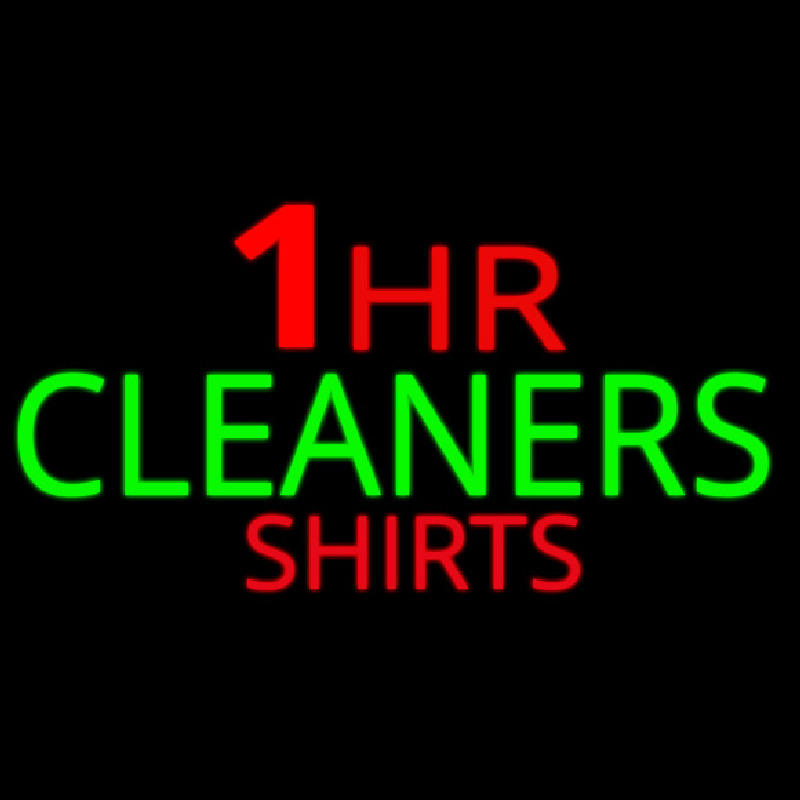 1 Hr Cleaners Shirt Neonskylt