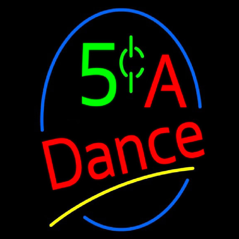 5 Cents A Dance Neonskylt