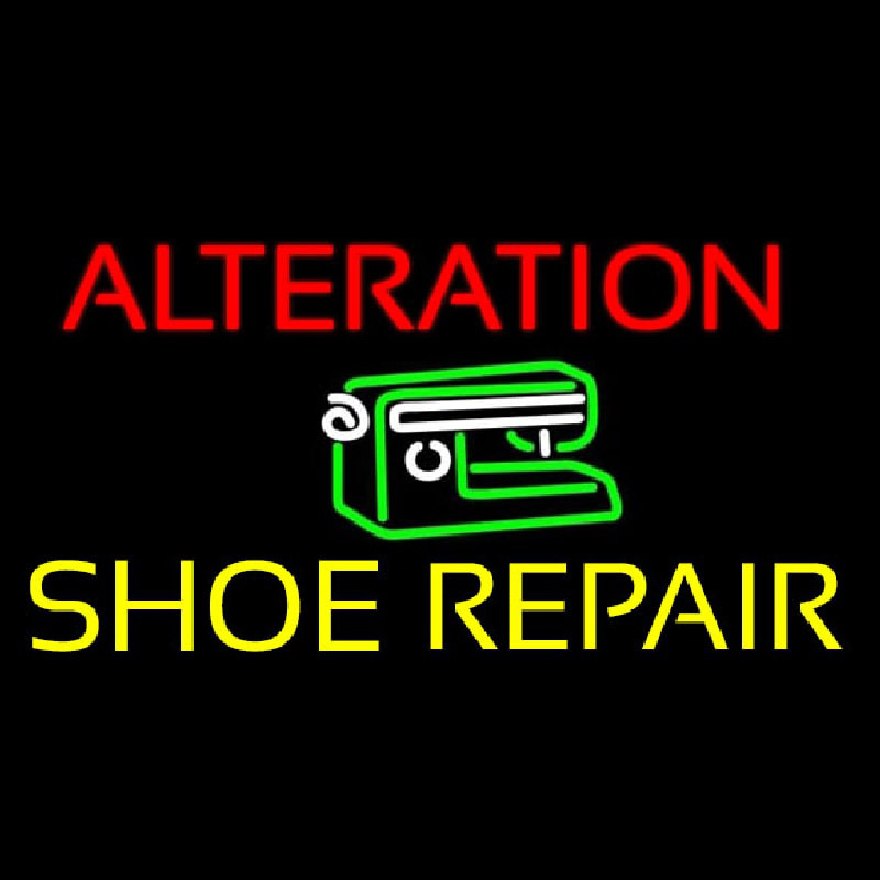 Alteration Shoe Repair Block Neonskylt