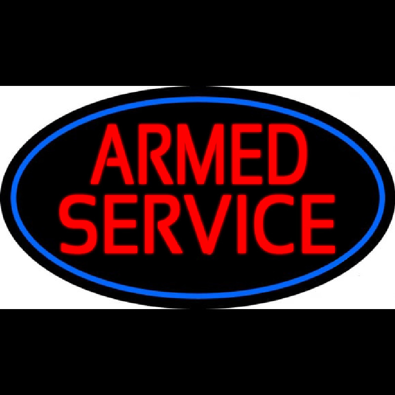 Armed Service With Blue Round Neonskylt