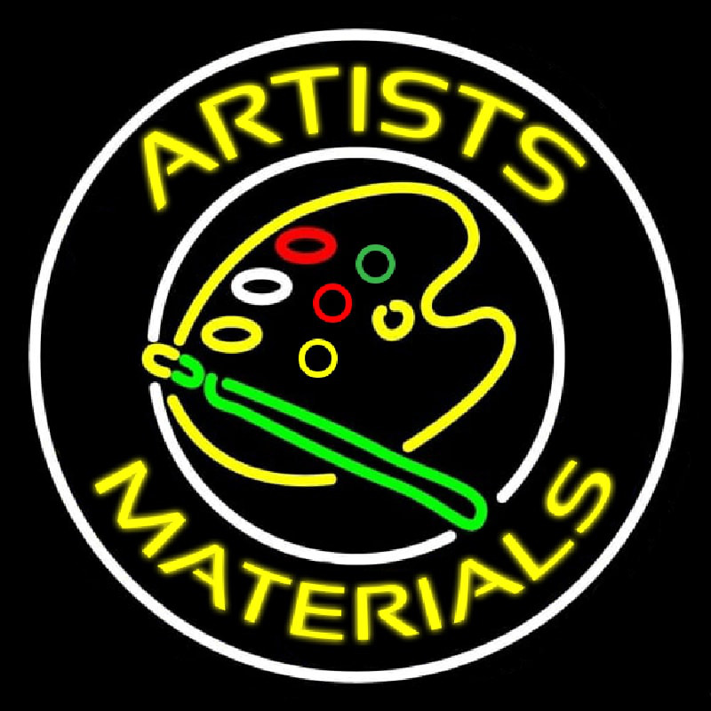 Artists Materials With Logo Neonskylt