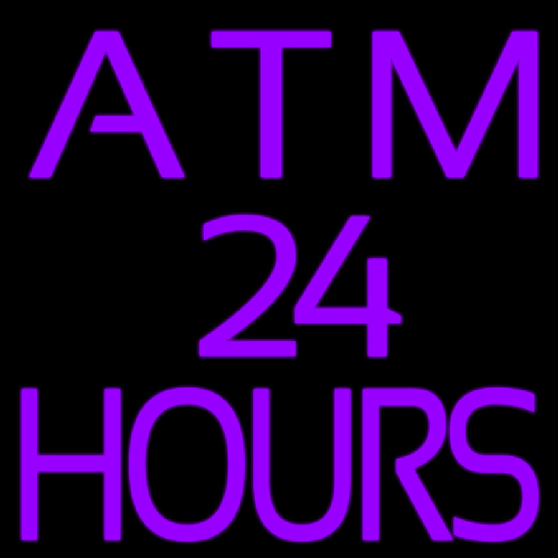 Atm 24 Hrs Neonskylt