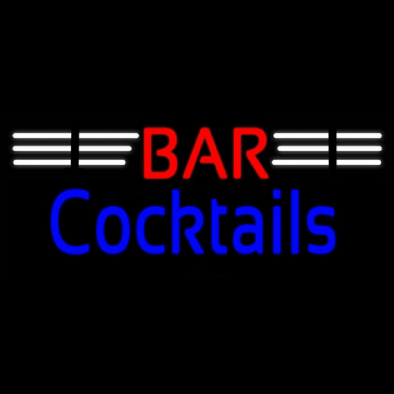 Bar Cocktails Real Neon Glass Tube Neonskylt