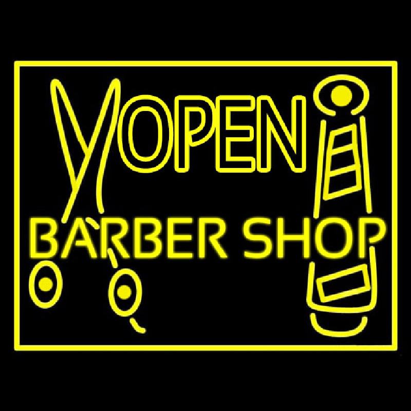 Barber Shop Open Neonskylt