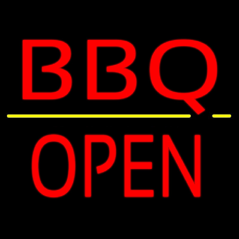 Bbq Block Open Neonskylt