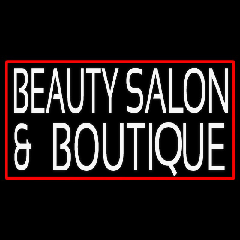 Beauty Salon And Boutique With Red Border Neonskylt