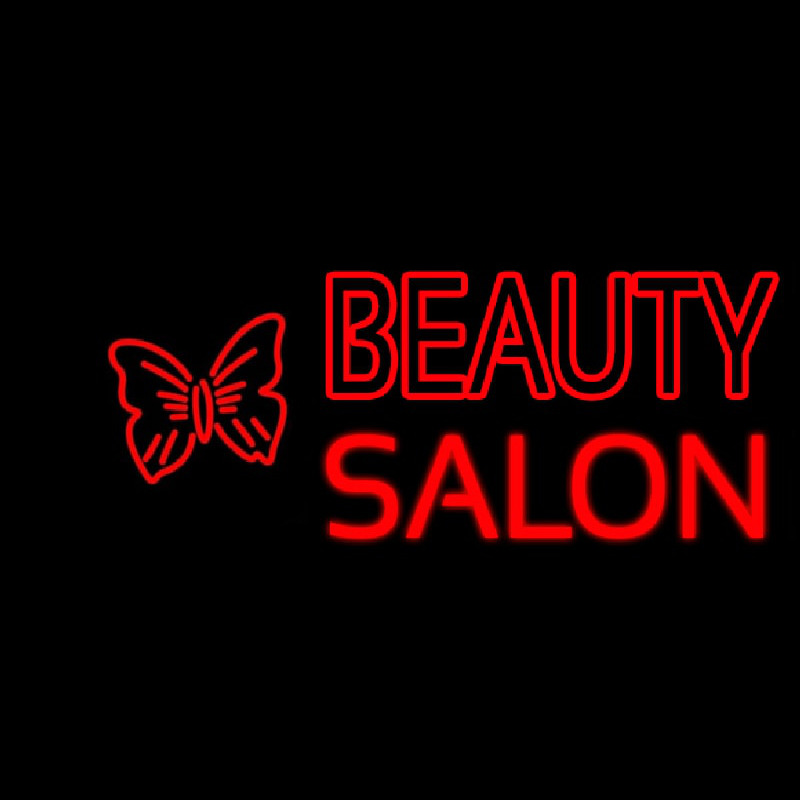 Beauty Salon With Butterfly Logo Neonskylt