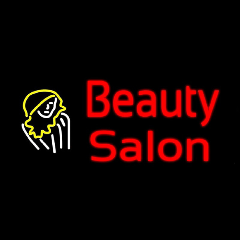 Beauty Salon With Girl Neonskylt