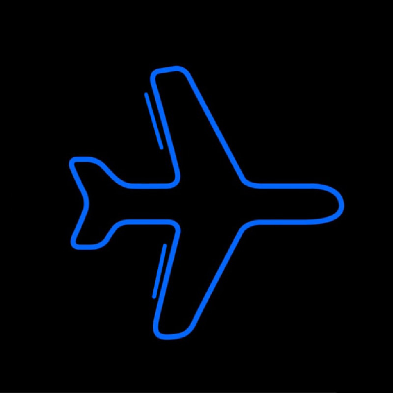 Blue Airplane Logo Neonskylt