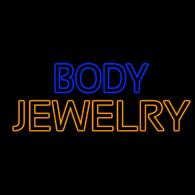 Blue And Orange Body Jewelry Neonskylt