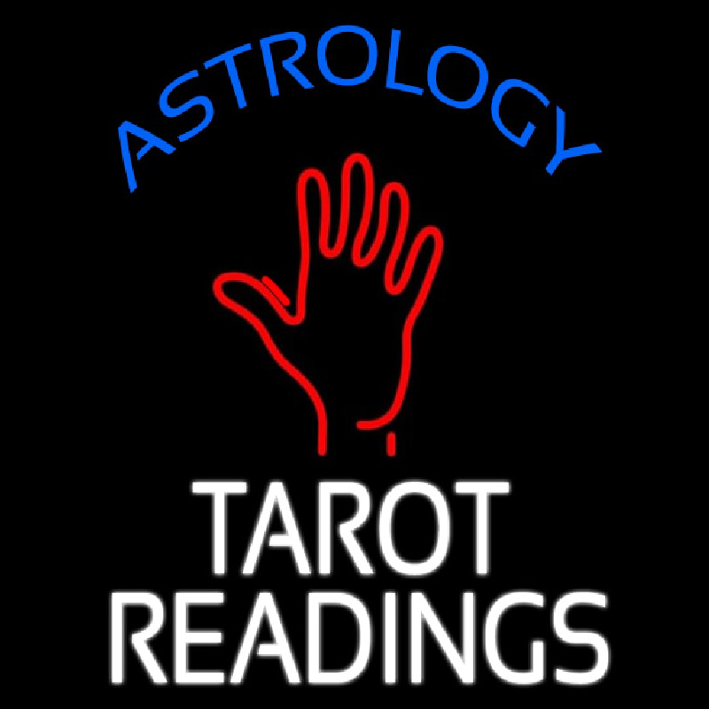 Blue Astrology White Tarot Readings Neonskylt