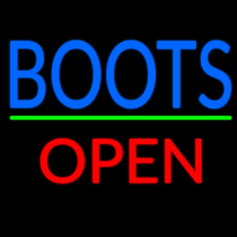 Blue Boots Open With Line Neonskylt