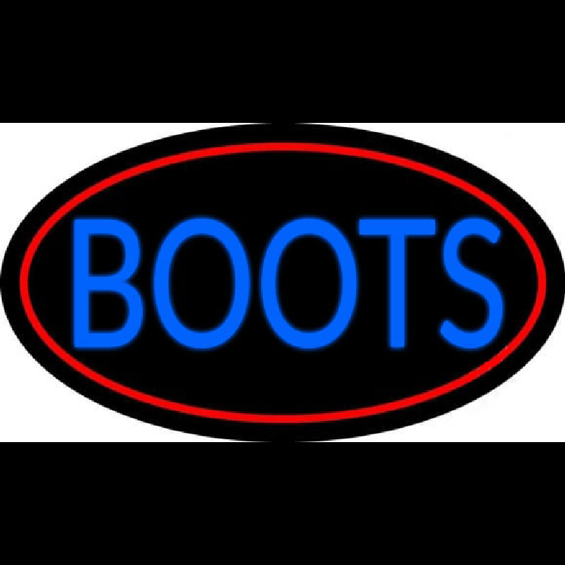 Blue Boots With Red Border Neonskylt