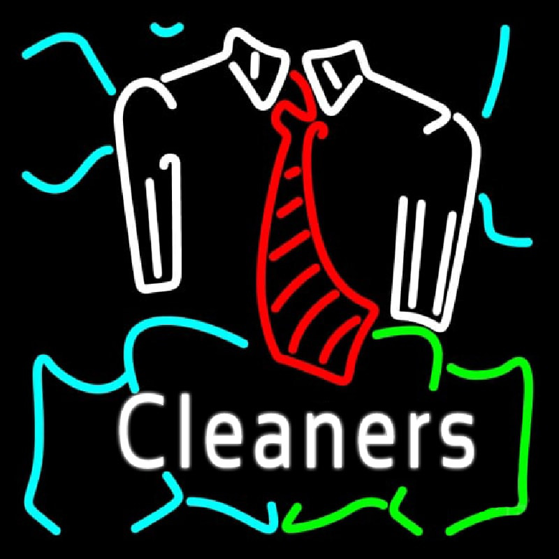 Blue Cleaners With Shirt Neonskylt