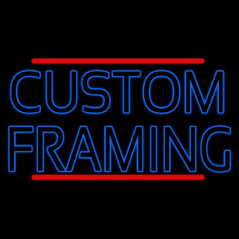 Blue Custom Framing With Lines Neonskylt