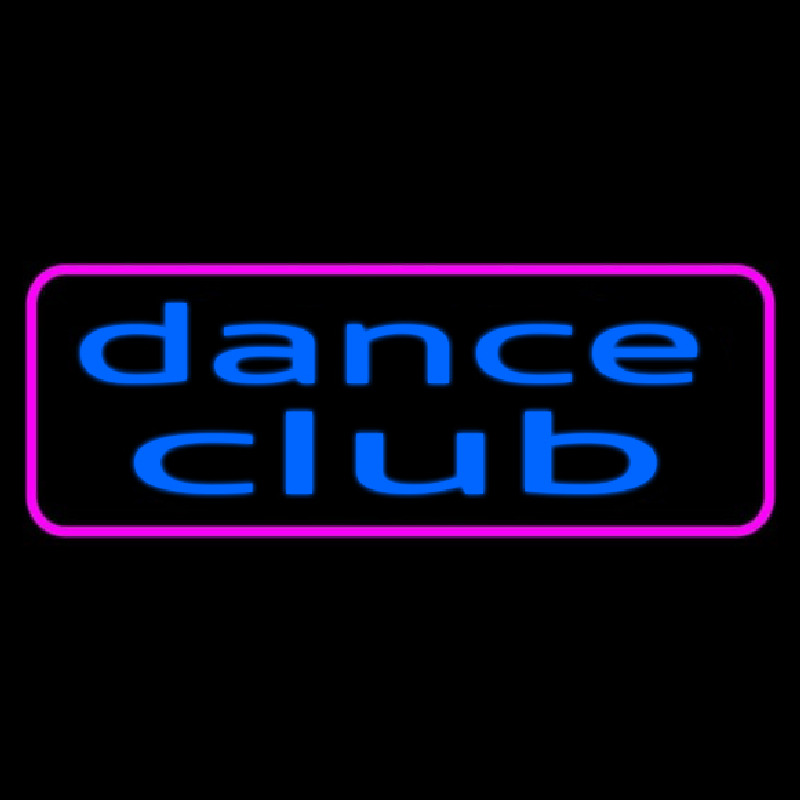 Blue Dance Club Pink Border Neonskylt