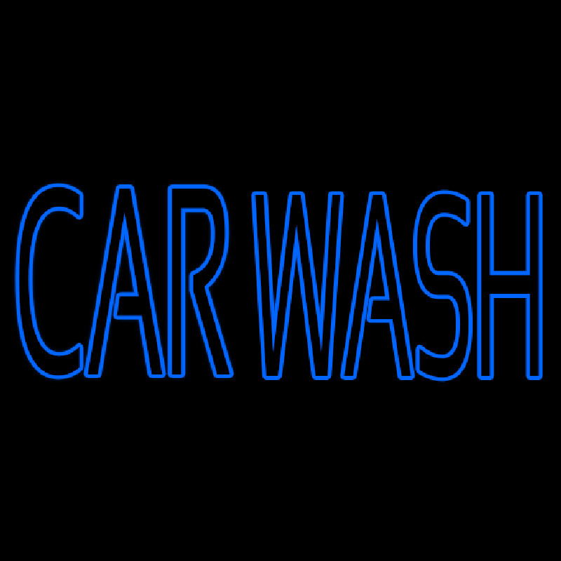 Blue Double Stroke Car Wash Neonskylt