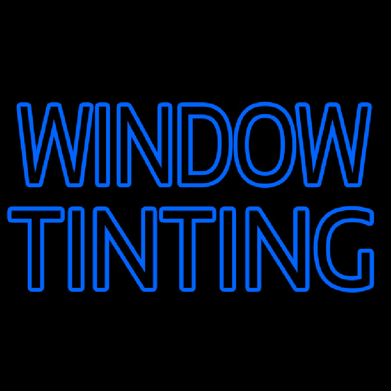 Blue Double Stroke Window Tinting Neonskylt