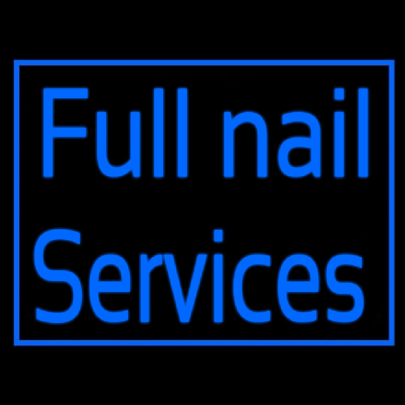 Blue Full Nail Services Neonskylt