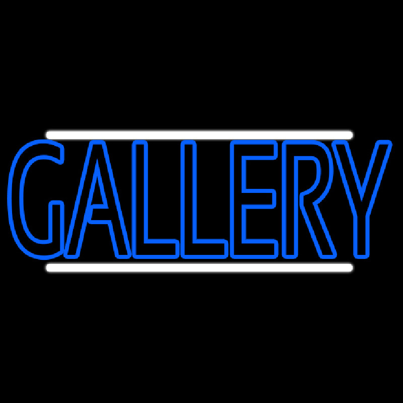 Blue Gallery With White Line Neonskylt