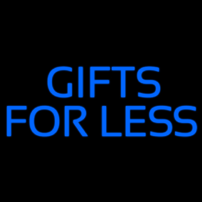 Blue Gifts For Less Block Neonskylt