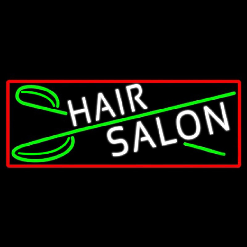 Blue Hair Salon With Scissor Neonskylt