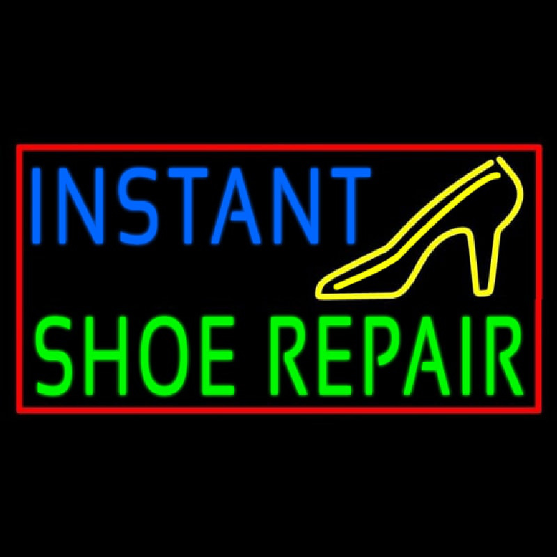 Blue Instant Green Shoe Repair Neonskylt