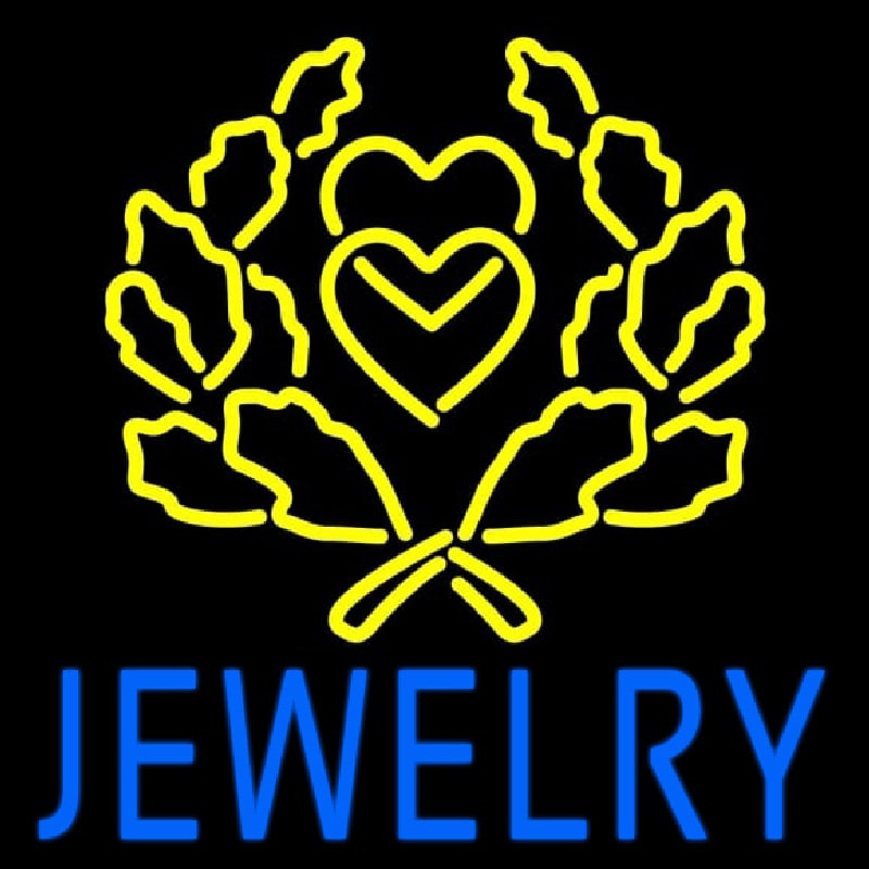 Blue Jewelry Block Logo Neonskylt