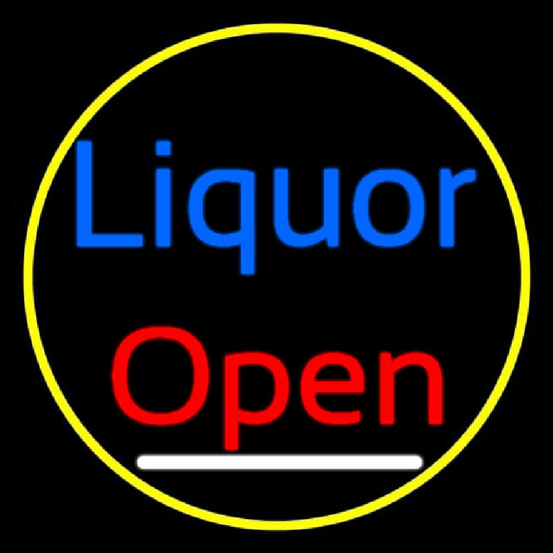 Blue Liquor Open 1 Neonskylt