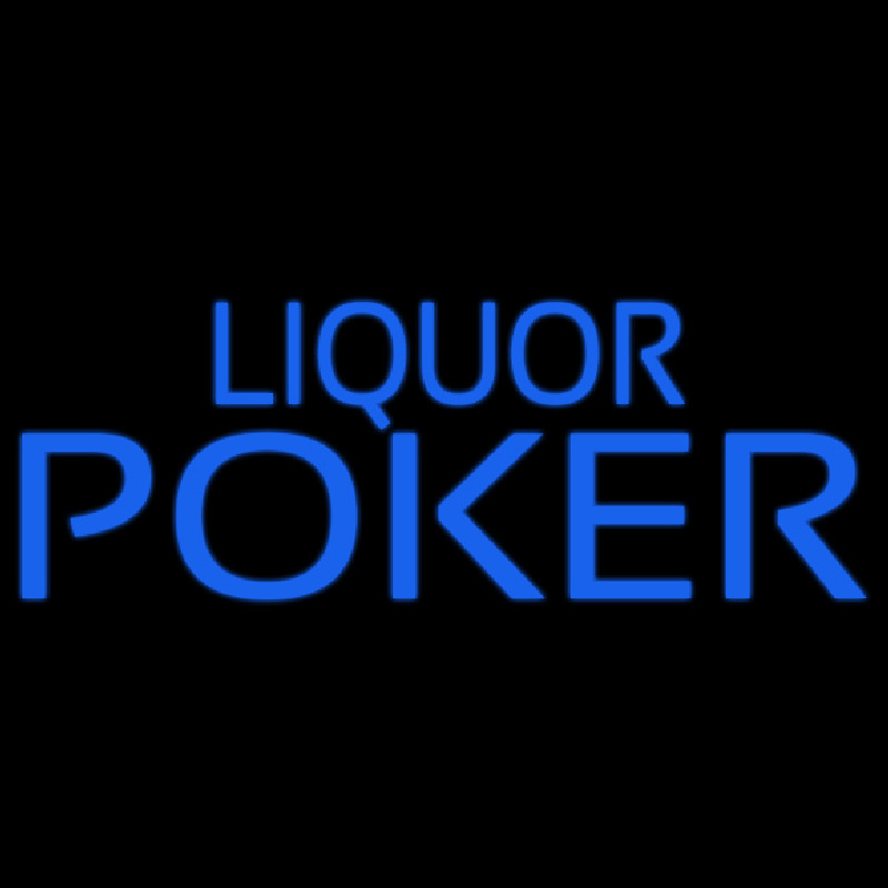 Blue Liquor Poker Neonskylt