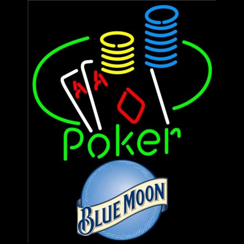 Blue Moon Poker Ace Coin Table Beer Sign Neonskylt