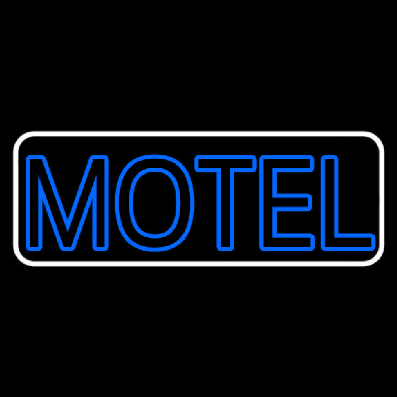 Blue Motel Double Stroke With White Border Neonskylt