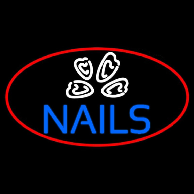 Blue Nails Logo Neonskylt