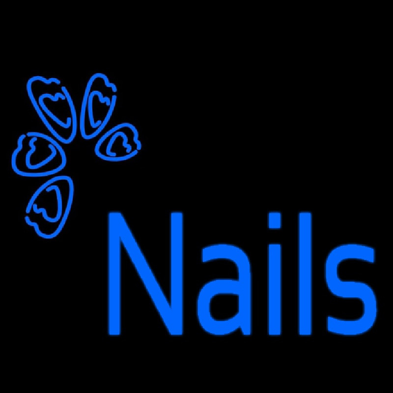 Blue Nails Logo Neonskylt