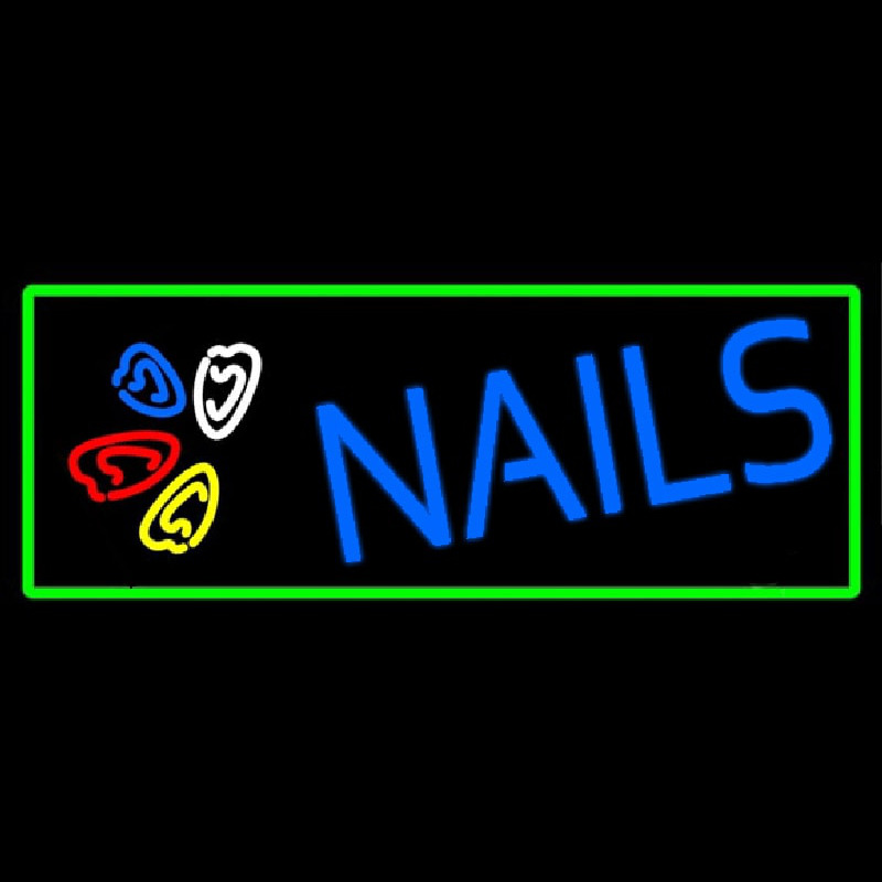 Blue Nails Logo Neonskylt