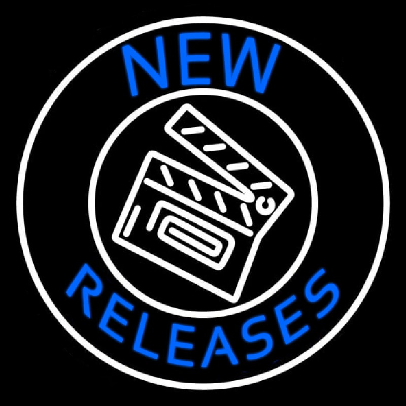 Blue New Releases With Logo Neonskylt