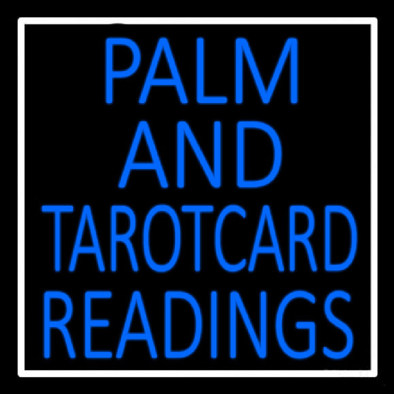 Blue Palm And Tarot Card Readings Neonskylt