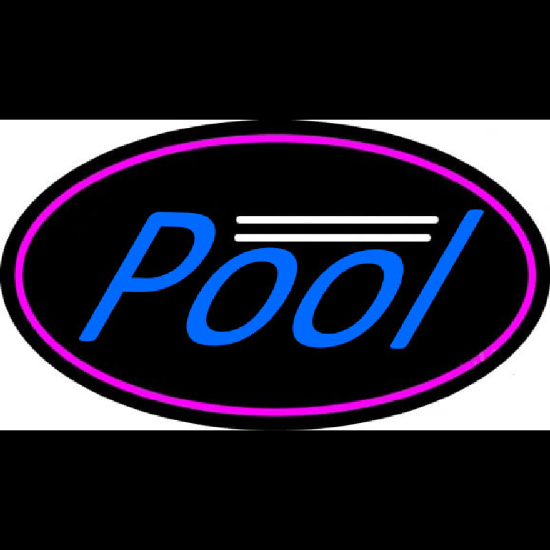 Blue Pool Oval With Pink Border Neonskylt