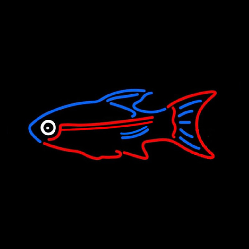 Blue Red Fish Neonskylt