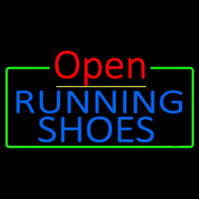 Blue Running Shoes Open Neonskylt