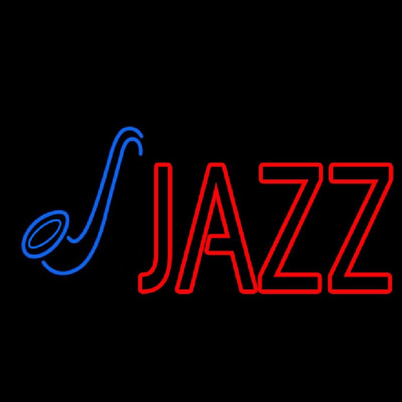 Blue Sa ophone Red Jazz Block 1 Neonskylt