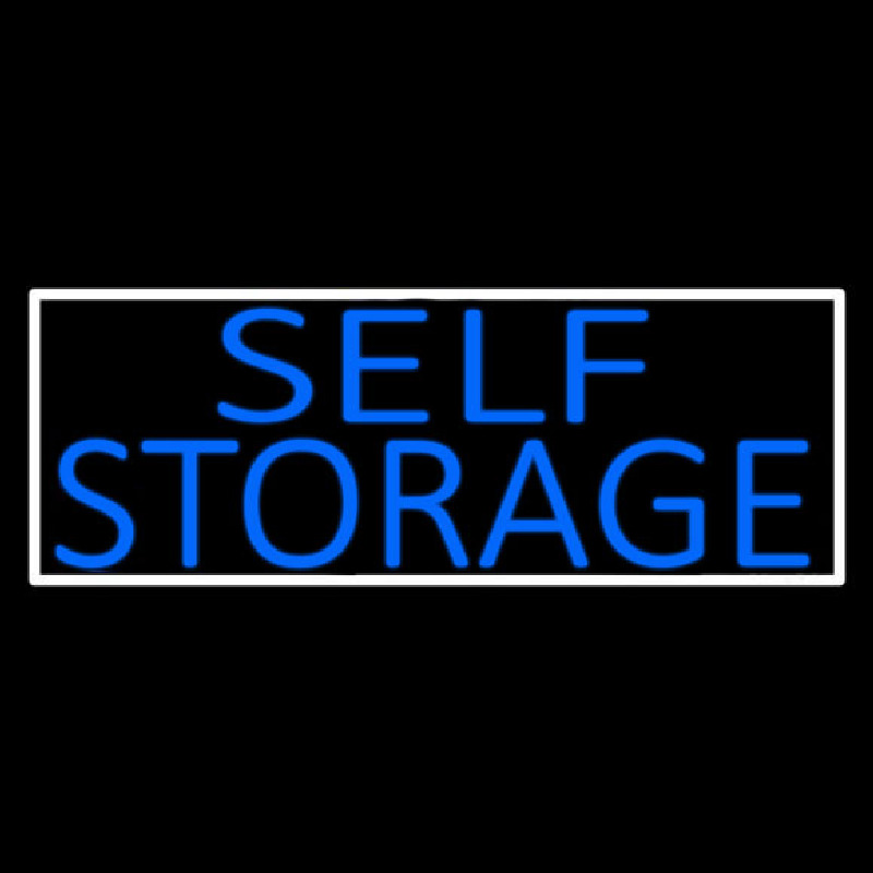 Blue Self Storage With White Border Neonskylt