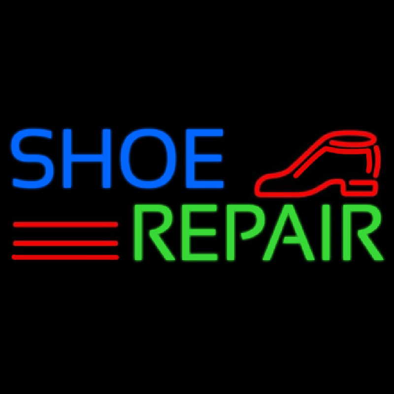 Blue Shoe Green Repair Neonskylt